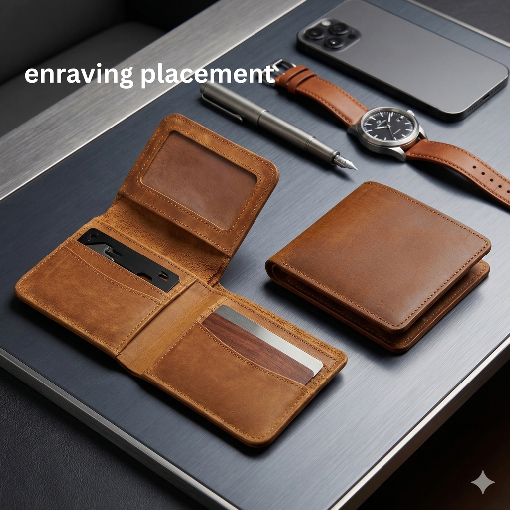 Personalized Handmade Leather Wallet – Custom Engraved Wallet Gift