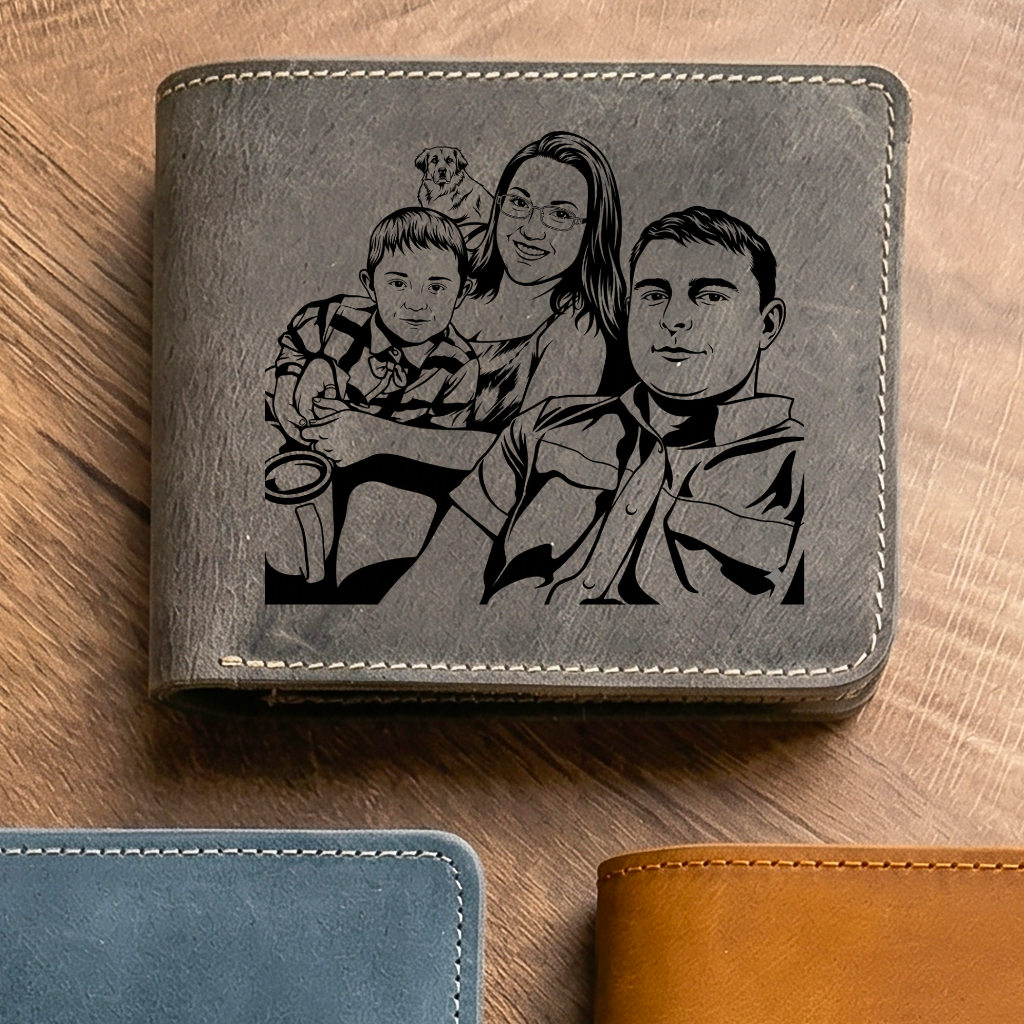 Personalized Handmade Leather Wallet – Custom Engraved Wallet Gift